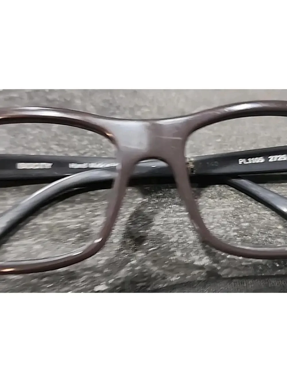 Mikli Starck Biocity PL1105 Crack Arm Brown Rectangle Eyeglasses 56-17 140 Read